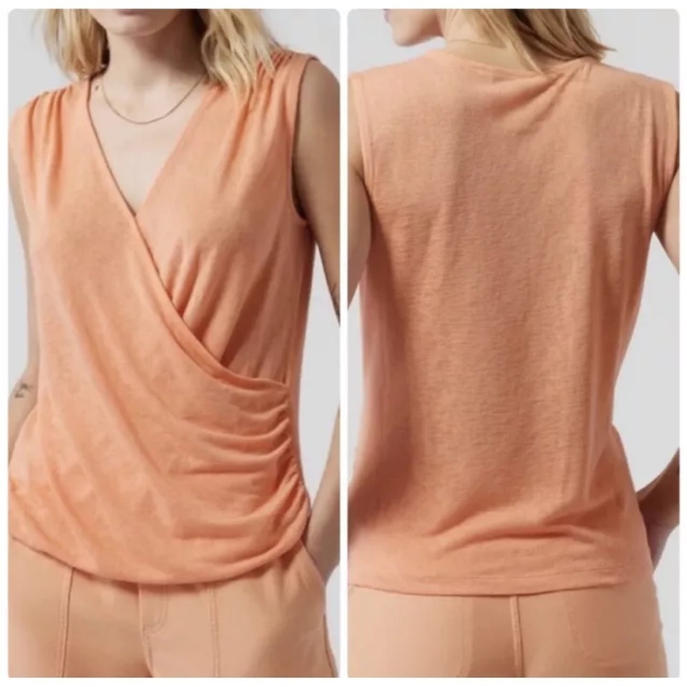 ATHLETA Breezy Wrap Tank Top Cactus Peach Orange Sleeveless Women's Small